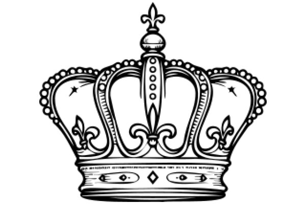 A Monochrome Illustration of a Royal Crown