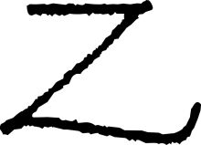 Stylized Black Letter 'Z' on a White Background