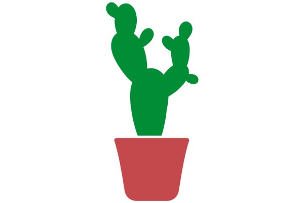 A Vibrant Green Cactus in a Red Pot