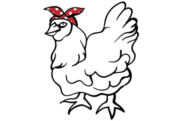 A Charming Cartoon Chicken with a Red Bandana