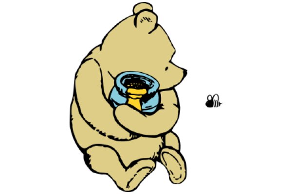 A Cozy Scene: A Bear Hugging a Mug of Honey