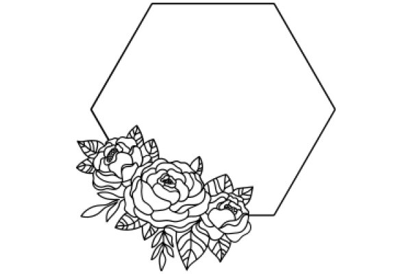 A Whimsical Floral Design: ARose Bouquet with a Geometric Shape Background