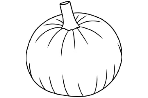 Simplistic Line Drawing of a Pumpkin