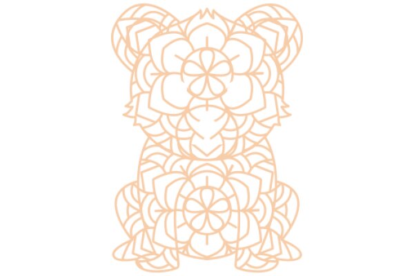 Stylized Floral Pattern with a Peek of a Bear's Face