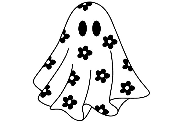 A Whimsical Halloween Ghost with a Flowery Touch