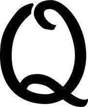 Stylized Black Letter 'Q' on a White Background