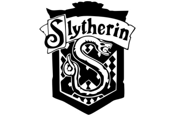 Stylized Logo for 'Slytherin' with a Snake Design