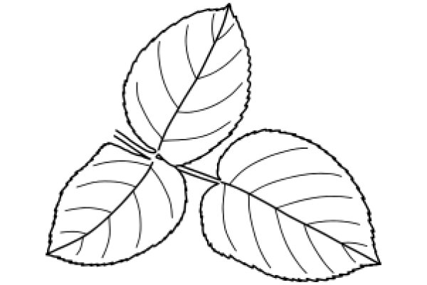 Simplistic Line Drawing of Two Leaves