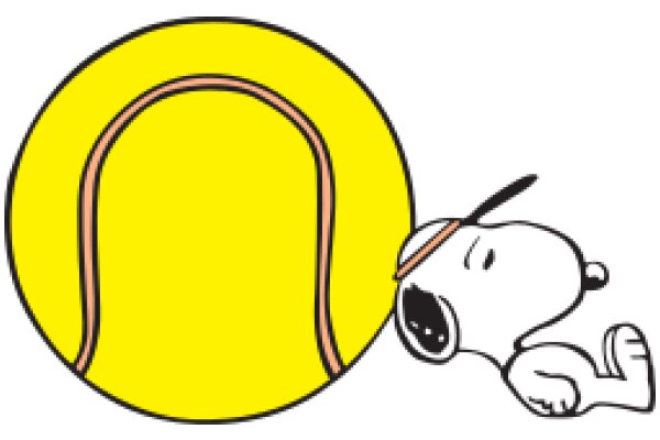 Snoopy's Tennis Adventure: A Playful Encounter with a Yellow Ball