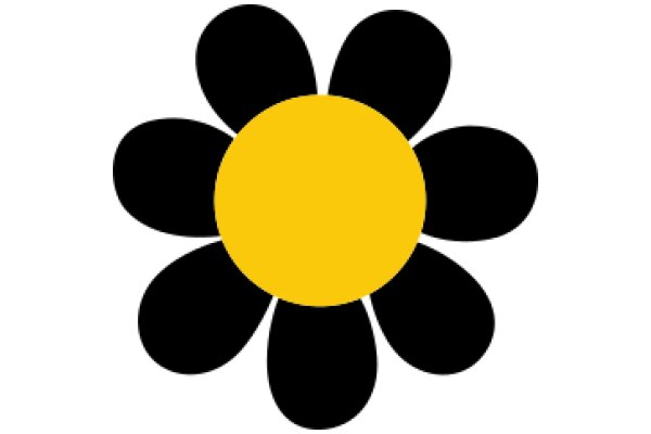 Vibrant Black and Yellow Flower Symbol