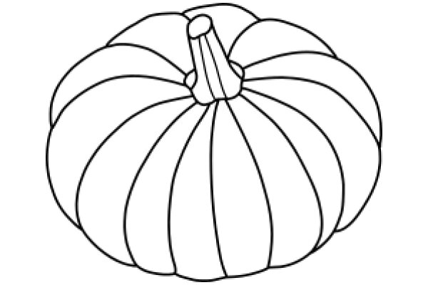 Simplistic Line Drawing of a Pumpkin