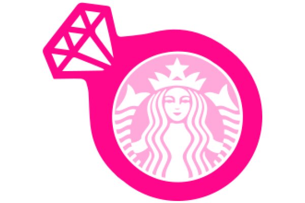 Stylized Starbucks Logo with Pink and White Colors