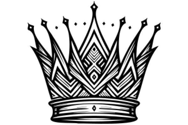 Stylized Crown with Intricate Patterns and Pointed Tips