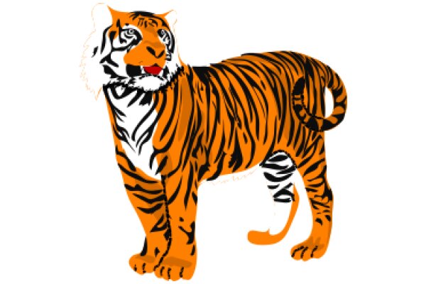 Vivid Illustration of a Tiger: A Striking Portrayal of Nature's Majesty