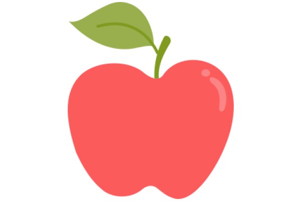 Vibrant Apple with a Green Leaf