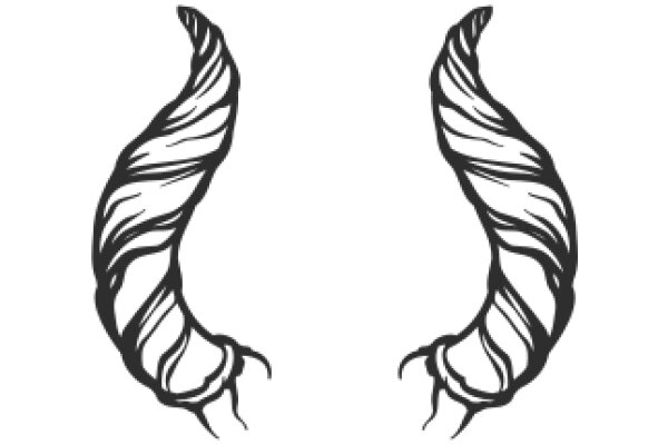 Stylized Artwork of a Curved Horn-like Design