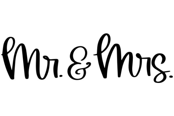 Elegant Black Calligraphy of 'Mr. & Mrs.' on a White Background