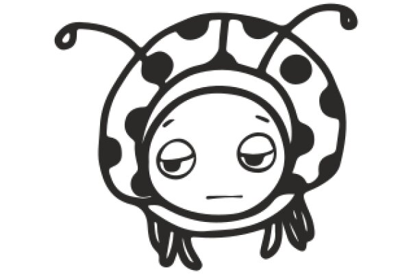 Whimsical Cartoon of a Ladybug with a Sad Expression