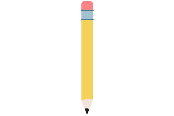 A Vivid Illustration of a Yellow Pencil with a Pink Eraser