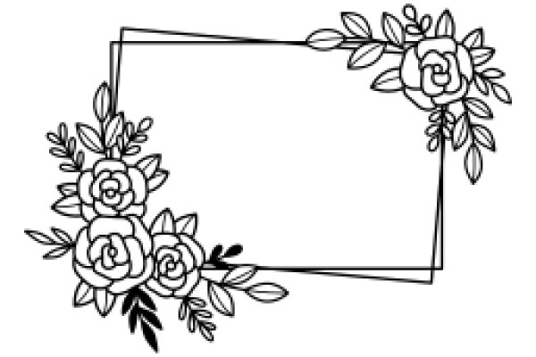 Elegant Floral Design: A Line Art