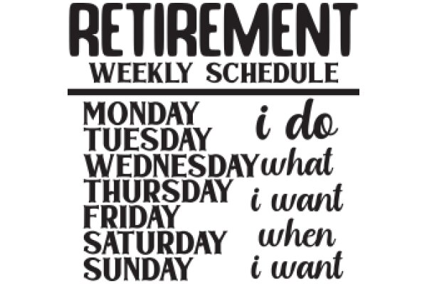 Retirement Weekly Schedule: A Guide to the Days of the Week