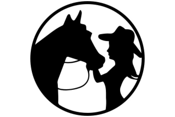 A Silhouette of a Horse and a Cowboy in a Circle