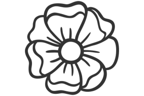 Stylized Flower Line Art