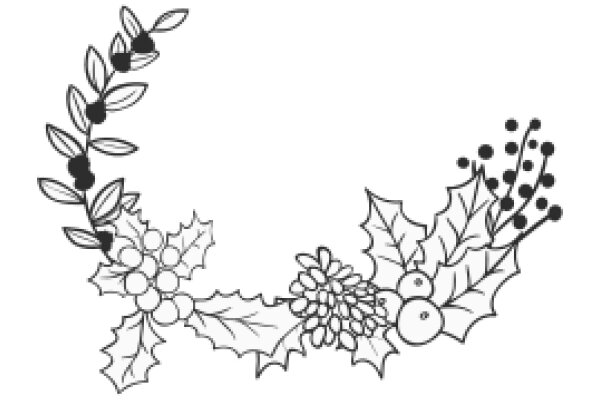 Holiday Floral Border: A Line Art Design