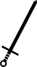 A Sleek, Black Sword with a Crossguard