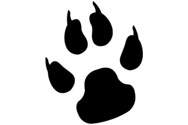 Silhouette of a Paw Print and Three Bananas