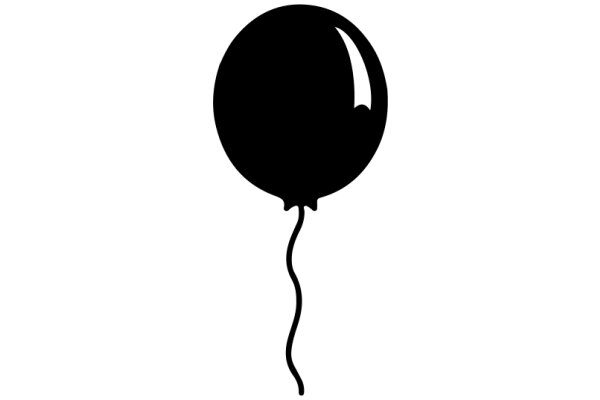 A Solid Black Balloon with a Long Stem