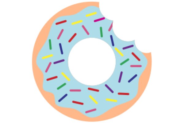 Colorful Sprinkle Donut with a Bite Taken Out