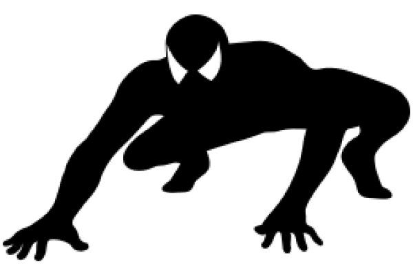 Silhouette of a Spider-Man Figure in a Crouched Position