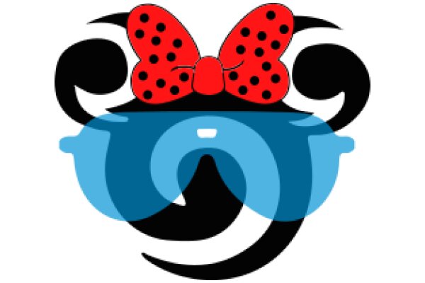 Whimsical Illustration of a Ladybug-themed Character with a Blue Swirl Background