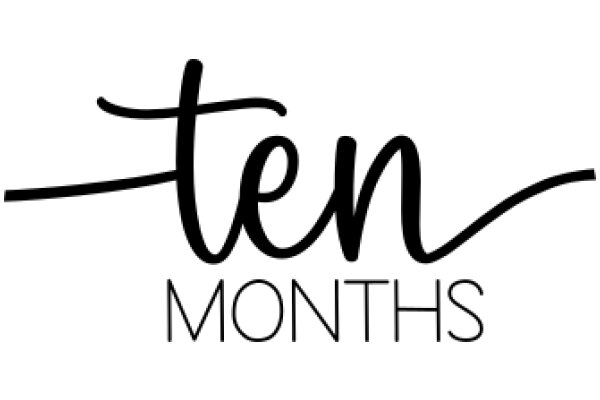 Stylized 'Ten Months' Logo with a Curly Script Font