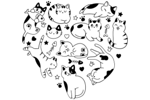 Whimsical Feline Fantasy: A Collection of Cute Cat Drawings