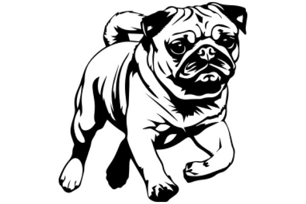 Stylized Pug Illustration: A Portrayal of a Pug Dog