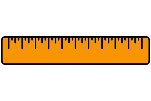 A Bright Yellow Ruler with a Black Outline