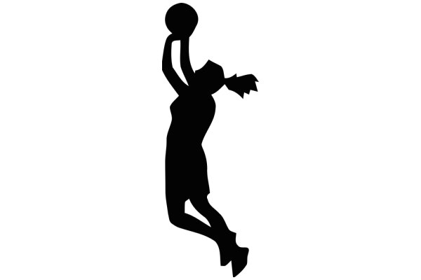 Silhouette of a Basketball Player in Action