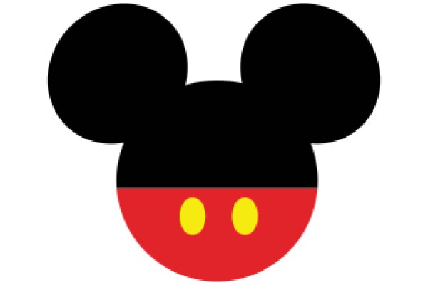 Simplistic Mickey Mouse Logo in Black and Red