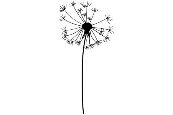 Silhouette of a Dandelion Flower