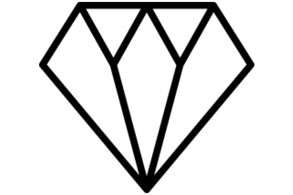 Simplistic Diamond Icon with Black Outline