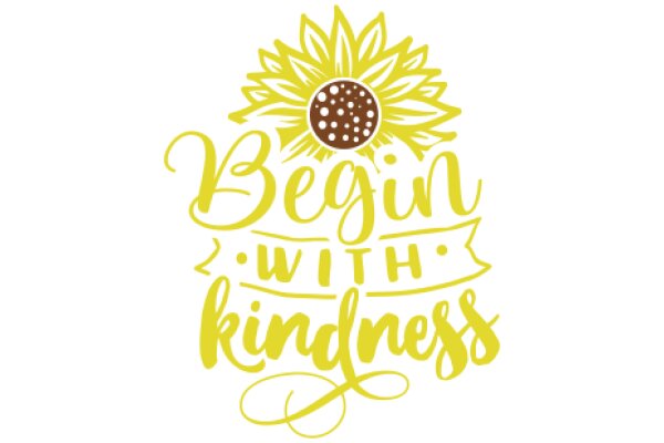 Begin with Kindness: A Yellow Sunflower Logo