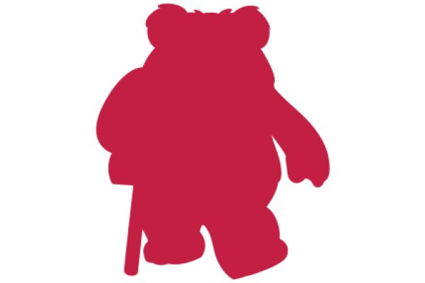 A Red Silhouette of a Bear on a White Background