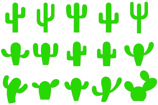 A Collection of Green Cactus Icons