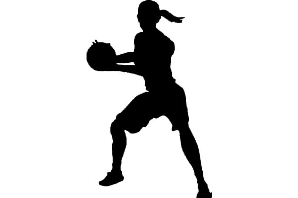 Silhouette of a Basketball Player in Action