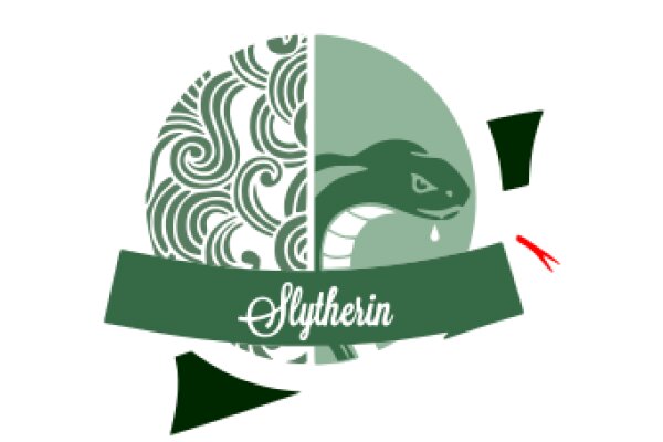 Stylized Logo for 'Slytherin' with a Snake Design and a Banner