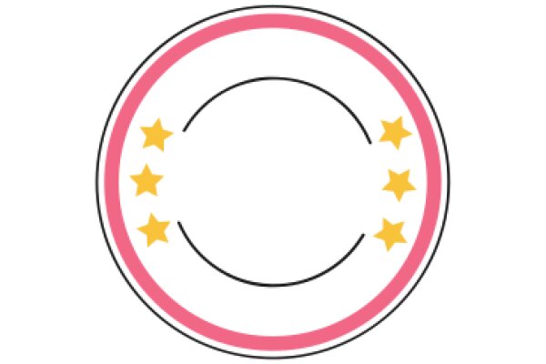 A Pink and White Circle with Five Yellow Stars