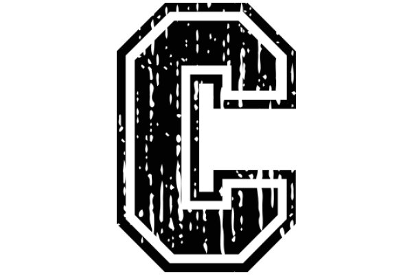 Stylized Letter 'C' with Distressed Texture