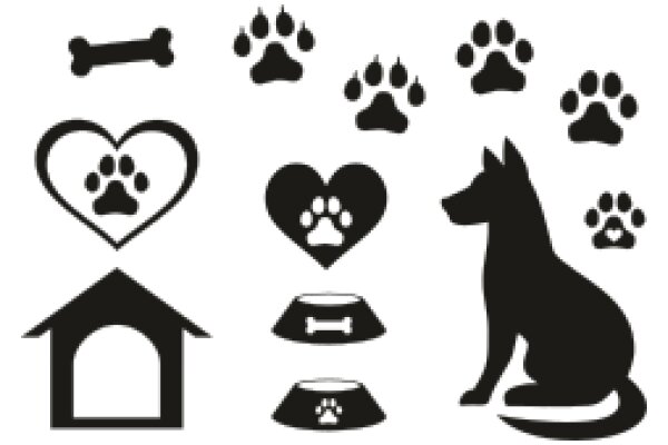 A Collection of Icons Representing Pets and Their Accessories